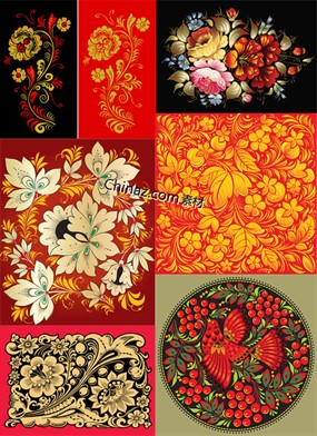 民间工艺品画矢量图下载